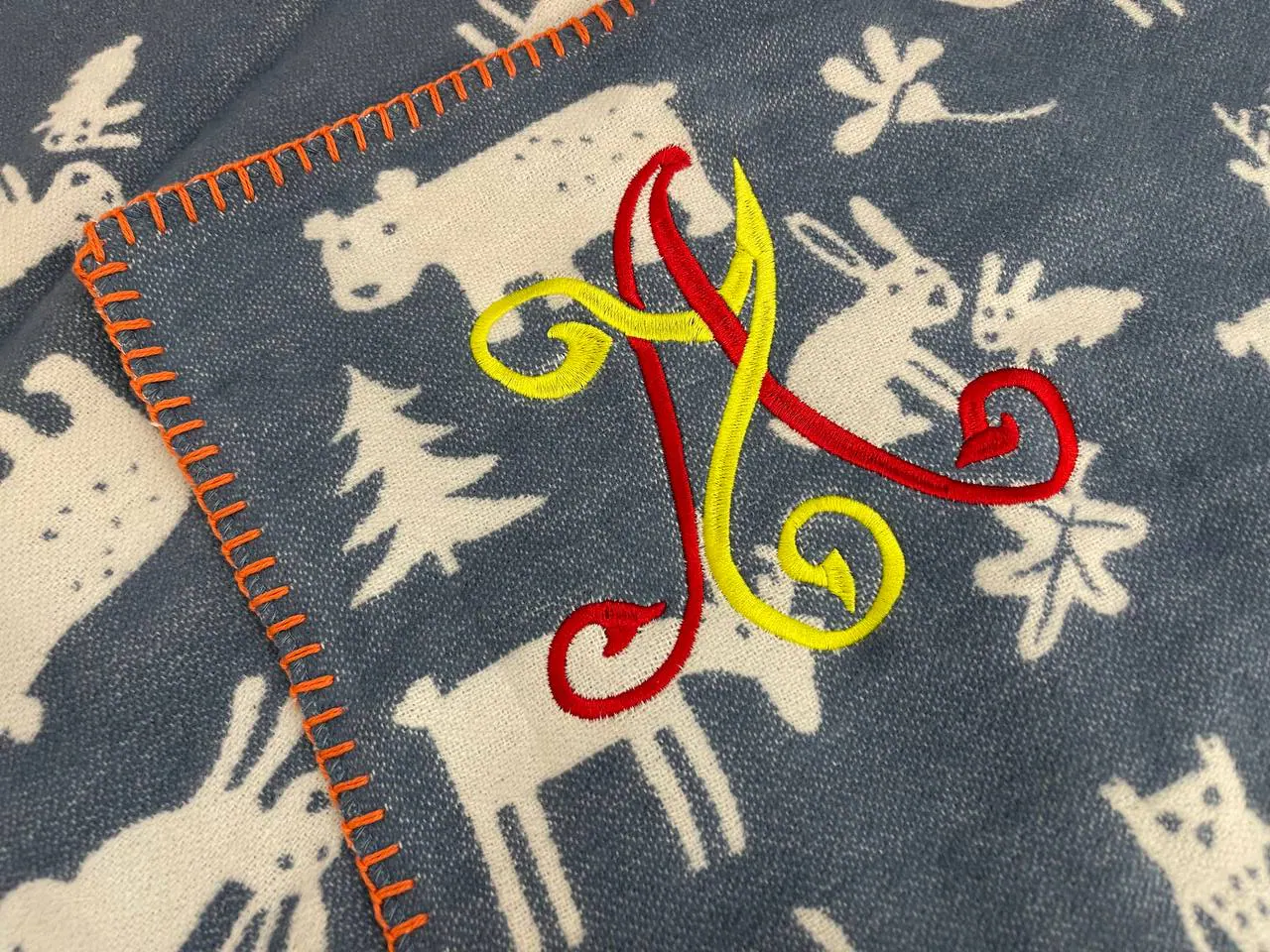 Embroidery on blanket